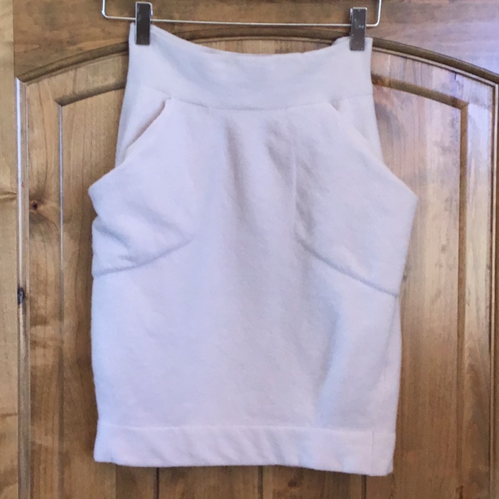 D.Exterior thick wool/angora warm skirt w/pockets